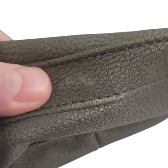 Rampage Gray Faux Leather Tote Bag With Gold Zippers & Double Straps - Picture 4 of 15